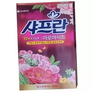 [엘지생활건강]고품질 시트형 섬유 유연제 섬유 유연제 향기 유연 빨래 의류 필수품 세탁실 농축섬유유연