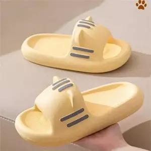 푹신한 고양이 실내화 귀여운 pvc 실내화 미끄럼방지 층간소음 여성-WFO7JJO