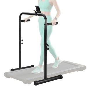 LEINUOSEN 61CM 24 4인치 워킹 패드 핸들 부착물 휴대폰 홀더 포함 스테인리스 스틸 조절 가능한 러닝머신