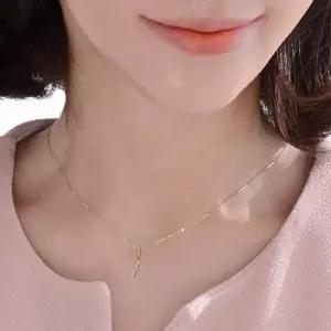 (다올)14K 골드 스틱 컷팅 바 기본 목걸이 42cm