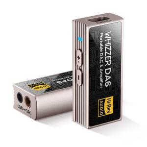 WHIZZER DA6 휴대용 증폭기/DAC, 듀얼 C43198 DAC 칩 포함 DSD 256 32비트/768kHz, PC/전화/MAC 3.5/4.4mm 출력