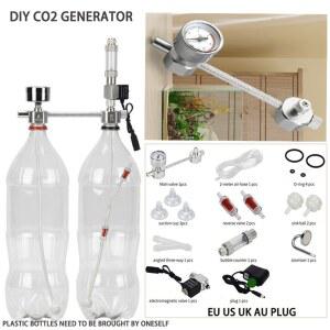 ZRDR 아쿠아리움 D Y CO2 발생기 시스템 키트 CO2 발생기 거품 카운터 디퓨저 솔레노이드 밸브 포함 수중 식물 성장용