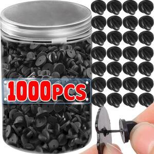 1000/50pcs PVC 고무 핀 백업 나비 클러치 타이 압정 옷깃 홀더 걸쇠 캡 키퍼 유니폼 배지 교체
