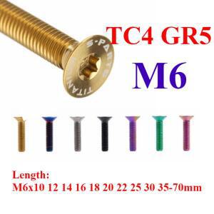 티타늄 합금 T30 Torx 플랫 카운터 싱크 나사 볼트, 자전거 로드 바이크용,  색상, M6  10, 20-70mm TC4 GR