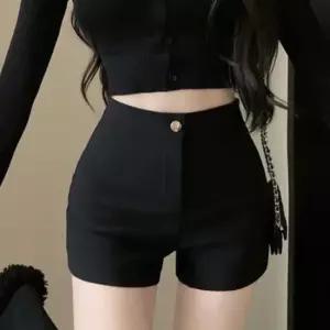 친절한탄씨 여성 단추 기모 숏팬츠 블랙 1P 겨울 하이웨스트 패션 핫팬츠 짧은 바지 여성기모숏팬츠