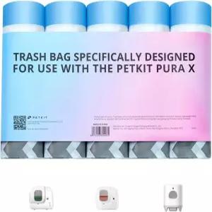 PuraX PuraMax 쓰레기 봉투 5롤 교체 휴대용 고양이 쓰레기통 청소용