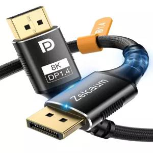 젤카움 포트 케이블 4 롱 8K 60Hz 4K 브드 DP 코드 DSC.2 HBR3 HDR CP 프리싱크 G-Sync 게이밍 PC 그래픽