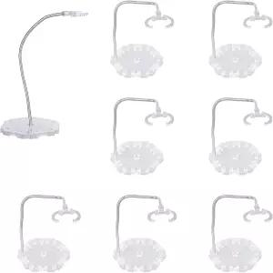Fukaisu 8pcs 인형 스탠드 금속 클립이 캐릭터 홀더 및 유연한 팔 피규어 베이스 HG/RG/SD 44 스케일 분명