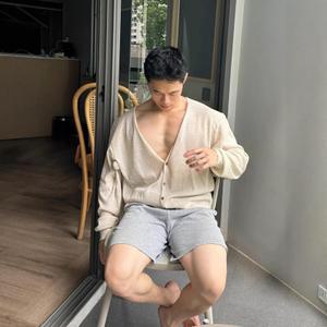 EAMT 남성 여름 얇은 리넨 펀칭 빈티지 니트 카디건 캐주얼 브이넥 EUNG