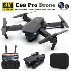 E88 드론 Dron 광학 흐름 4k 듀얼 카메라 항공 사진 4 축 항공기 RC Quadrotor