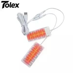 톨렉스 열전기 USB 장갑 히터 가열 탄소 섬유 천 스키 겨울 난방 필름 패드 추위용