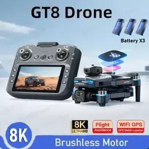 GT8 드론 8K HD 듀얼 카메라 GPS FPV 브러시리스 모터 5G 와이파이 옵티컬 플로우 호버링 실시간 배터리
