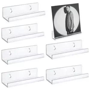 4/6/8pcs 릴 레코드 디스플레이 스탠드 4/7/2 인치 투명 벽 마운트 비닐 홀더 선반 LP 앨범 스지 랙