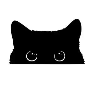 개 핫카 스티커 액세서리 큰 눈을 가진 고양이가 시계를 훔치고 있는 모습 비닐 자동차 스타일링 커버 방수