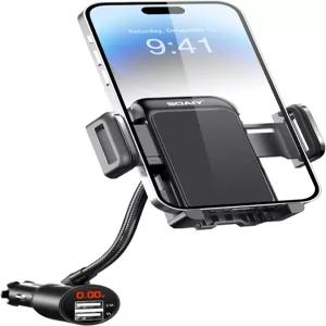 SOAIY 3-in-1 시가렛 라이터 차량 마운트 전압 감지기 센터 콘솔 및 창문용은 아님 듀얼 USB 3.1A 충전기와