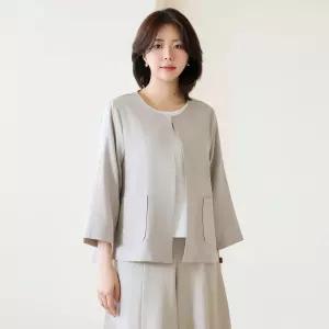 [루아브] 노카라 플레어 빅사이즈 A라인 루즈핏 자켓 하객 상견례 오피스룩