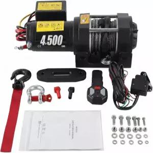 4500파운드 ATV/UTV 윈치 무선 리모컨 장착 브래킷과 와이어 핸들이 포함된 12V 2.5KW 전기 방수 IP67 합성