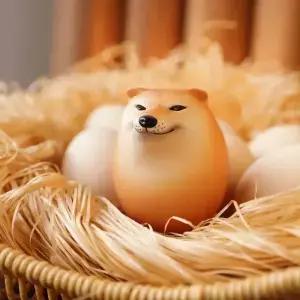 가정 사무실용 현실적인 계란 모양 책상 장식 크리스마스 선물 집 입상 시바 이누