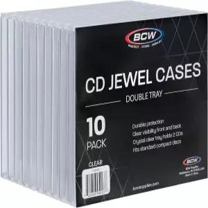 BCW 더블 CD 주얼 케이스 - 10 ct Clear 2 음악 및 미디어 저장 교체 내구성 있는 하드 플라스틱 아트워크
