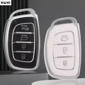 3 4 버튼 T 자동차 스마트 키 케이스 커버 투손 산타페 레나 소나타 Elra Creta Ix35 I0 I30 I40 액세서리