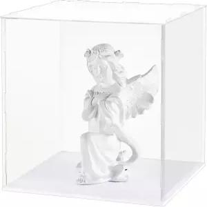 핑거인어 아크릴 디스플레이 케이스 10.3x10.3x10.1 인치 모델 고무 흰색 베이스 클리어 조립 박스