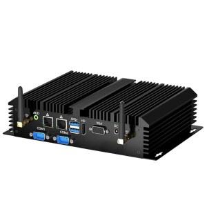 Thdeukoty Fanless 미니 산업용 PC, 데스크탑 컴퓨터 HDMI/VGA 2xNICs, SSD, 자동 전원 Dula-Band 윈도우 포트, RAM 프로, 512GB LAN, RS232, 켜기 16GB WiFi, i5-4200U 코어 4xUSB3.0, 기가비트 10 2*COM