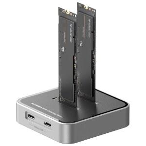 MiliPow Dual Bay NVME SATA SSD 인클로저 USB 10Gbps HUB PCIE 도킹 스테이션 최대 16TB 플러그 플레이 스토리지 케이스 포함