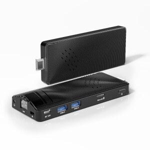 OuuOee Fanless 미니 PC 스틱, 마이크로 X USB3.0 셀러론 데스크탑 기가비트 64GB 4K J3455 2 스틱 이더넷 (1.5GHz), 60Hz 4GB 컴퓨터 소형 eMMC