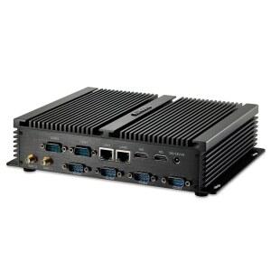 KINGDEL 팬리스 미니 데스크탑 컴퓨터 코어 i7 CPU가 있는 강력한 산업용 PC 8GB RAM 128GB SSD 2xNICs 2xHD 포트 4xUSB 6xCOM RS232 Wi Fi 무소음 작동