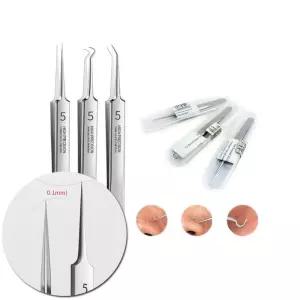 피지 여드름 블랙헤드 잡티 제거 핀셋 세트 3pcs