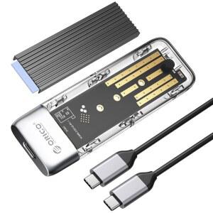 ORICO M.2 NVMe SATA SSD 인클로저, /NVMe M.2(M-키 / B+M-키) 지원 2230 2242 2260 2280, 최대 4TB 용량 - TXM2M