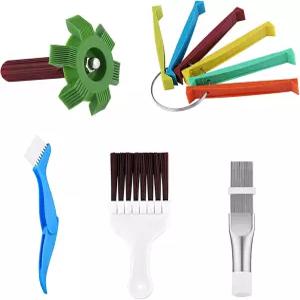 다이어 5PCS 에어컨 브러시 도구 핀 빗 클리너 키트 스틸 AC 증발기 라디에이터 콘덴서 FCR6