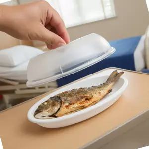 세모소 병원식당배식용덮개 가벼운플라스틱식기 위생적인반찬통뚜껑 PC병원용밥그릇뚜