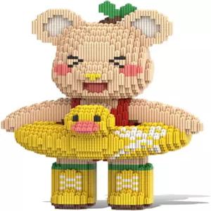훌리데이 수영 링 베어 브릭 마이크로 빌딩 블록 4300개 세트 크리에이티브 홈 오피스 장식 성인 및 소년