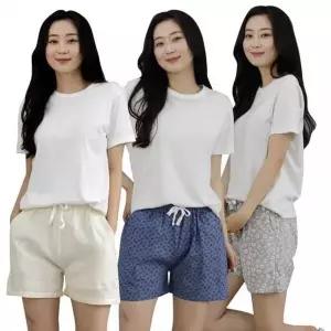 [하프클럽/]여성 4부 마 반바지 밴딩 여름 여자 잠옷 비치 팬츠 마바지