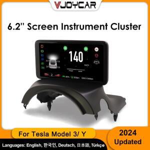 호환Vjoycar 6.2인치 대시보드 클러스터 계기판 모델 3 Y HUD 스크린 LCD 속도계 테슬라 개조용 자동차 액