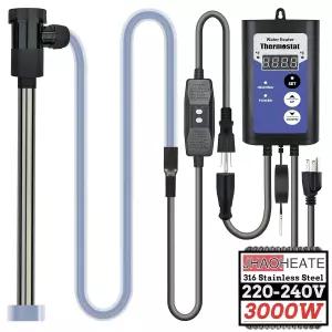 JHAOHEAT 잠수식 온수기 3000W 240V 휴대용 온수 욕조 및 GFCI 누출 방지 온도 조절기를 갖춘 수영장 침수