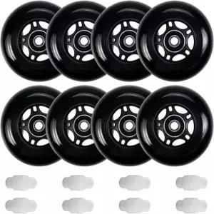 플라이다즐 인라인 스케이트 휠 실내 실외용 ABEC 9 베어링이 장착된 64mm 롤러 하키 블레이드 교체