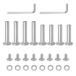 8PCS 인라인 스케이트 휠 액슬 6mm OD 육각 소켓 나사 30mm 및 설치 도구 롤러 블레이드 교체 하드웨어