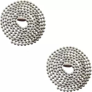 2 - 30인치 스테인리스 스틸 볼 체인 목걸이 2.4mm 군견 태그