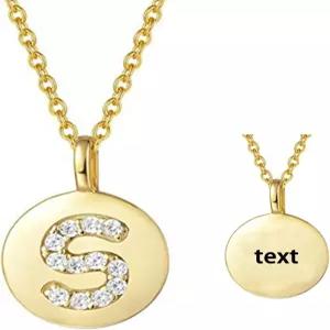 MRENITE S925 Soild 10K 골드 네이처 다이아몬드 레터 이니셜 목걸이 알파벳 A-Z 펜던트 프리 각인 이름