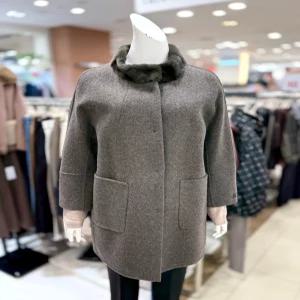 소고 밍크 카라넥 울 하프 코트 TI4HA10