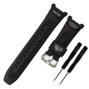 KHZBS casio protrek prg 40 PAG 40 PRG 240 스포츠 시계 스트랩 손목 밴드 액세서리 체인 남성용 레진 교체