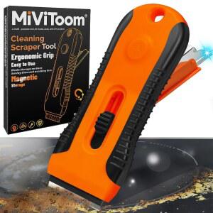 보관함, 다중 표면 청소 도구가 있는 MIVITOOM 비 스크래치 오븐 홉 클리너 - 창문, 유리, 타일, 바닥 및 스토브에서 페인트, 코르크, 접착제 제거 15 추가 교체