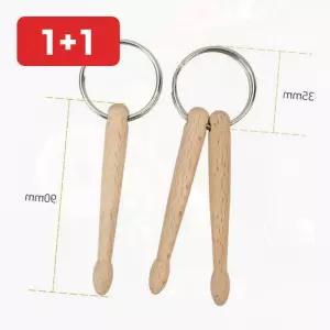 드럼 스틱 키링 원목 미니 열쇠 고리 악기 소품 목재 DIY