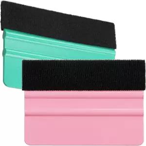 데칼 스퀴지 도구 2팩 비닐 스크레이퍼 4인치 펠트 엣지 랩 자동차 윈도우 틴트 DIY 공예용 벽지 스무딩