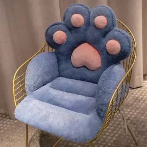 GKWW 편안한 고양이 발 쿠션 카와이 사무실 의자 시트 패드 미끄럼 방지 바닥 레이지 소파 베개 게임 방
