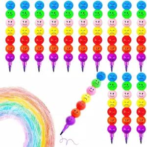 TUGHJXY 30팩 미니 스태킹 크레용 레인보우 스태커블 파티가 아티스트에게 선호하는 제품 드로잉 생일 선물