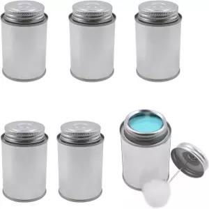 Hiyoo 6 PCS 병 울 도버 볼 브러시 예술 및 공예용 틴플레이트 빈 DIY 프로젝트 어플리케이터가 있는 접착