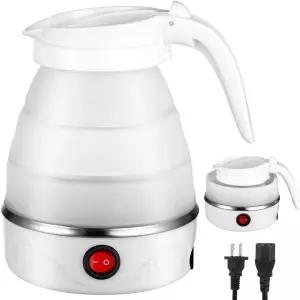 0.6L 접이식 여행용 전기 주전자 600W 110V 커피와 차를 위한 식품 안전 실리콘 물 보일러 호텔용 휴대용